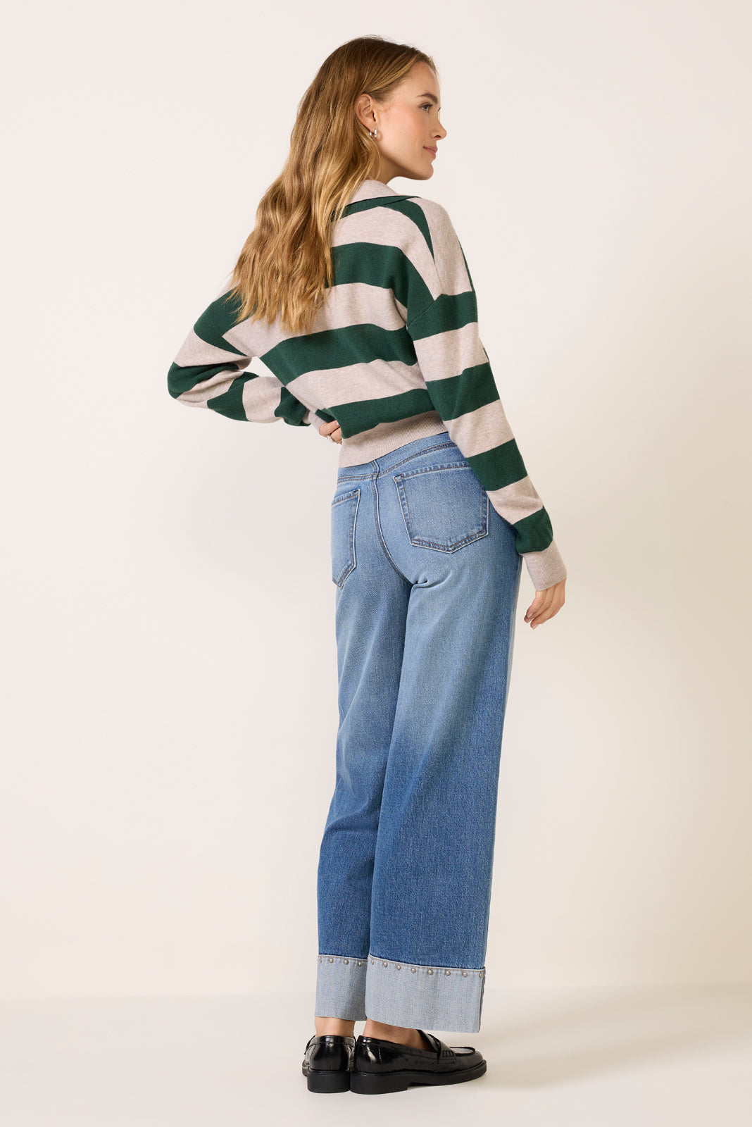 Ever Vintage Hem w Studs Wide Leg Jean