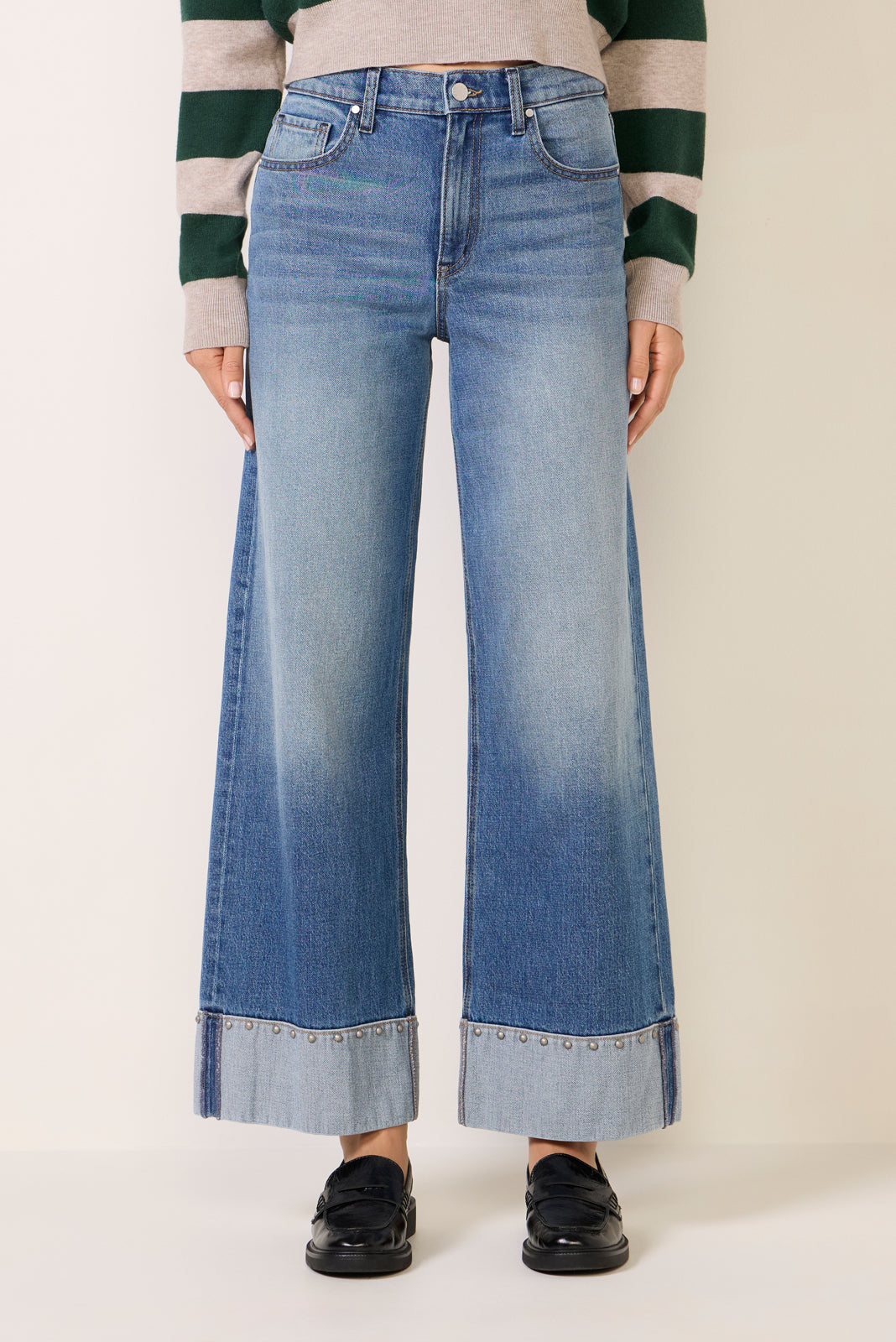Ever Vintage Hem w Studs Wide Leg Jean