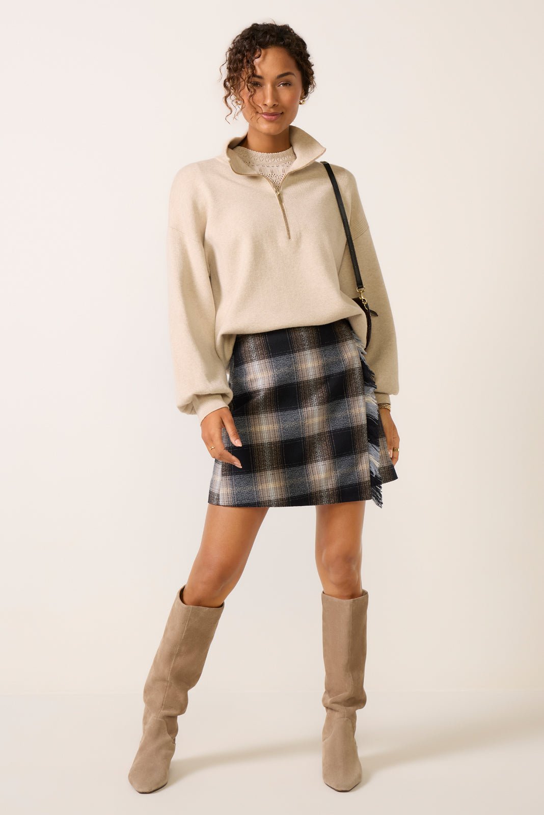 Ava Plaid Mini Wrap Skirt