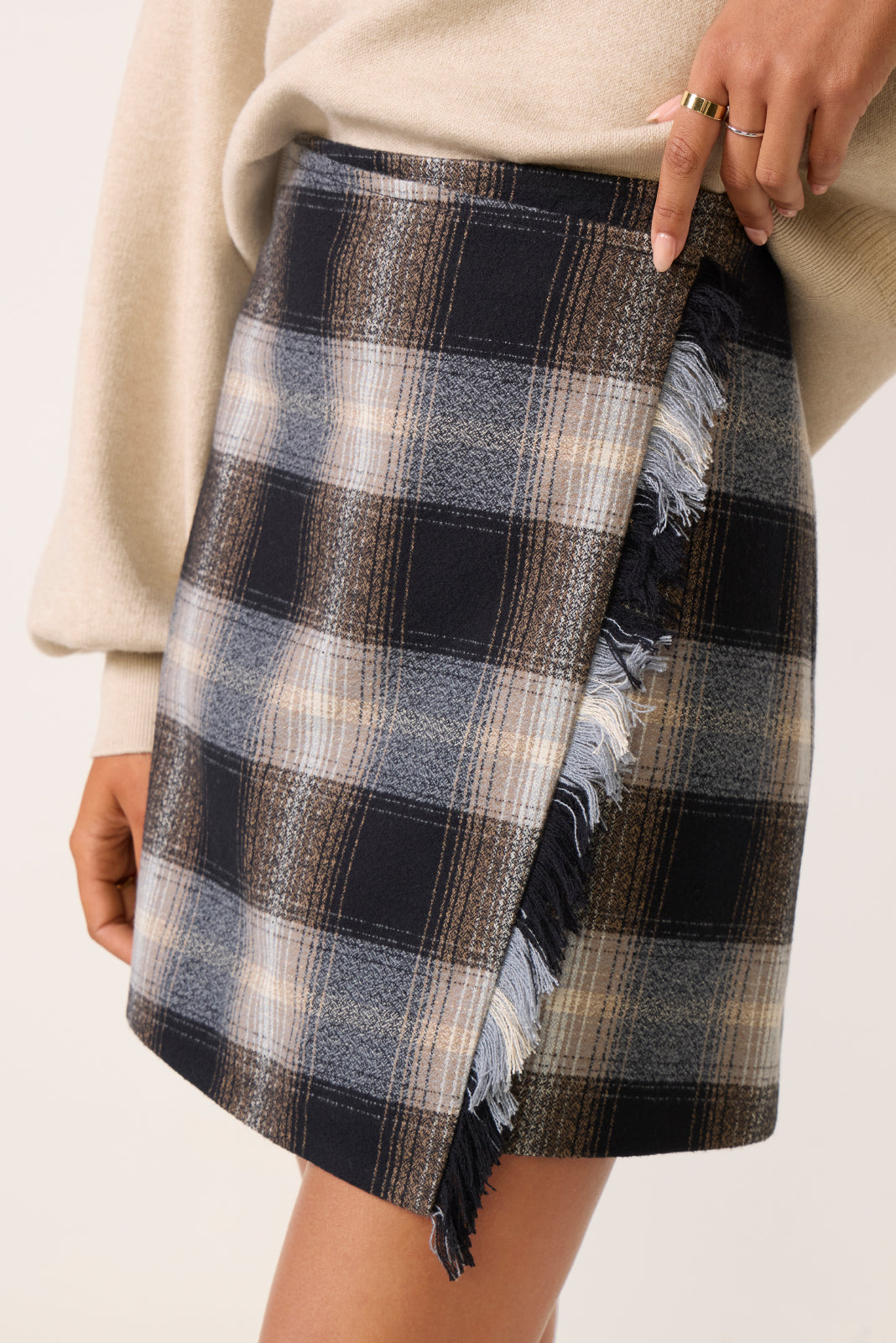 Ava Plaid Mini Wrap Skirt