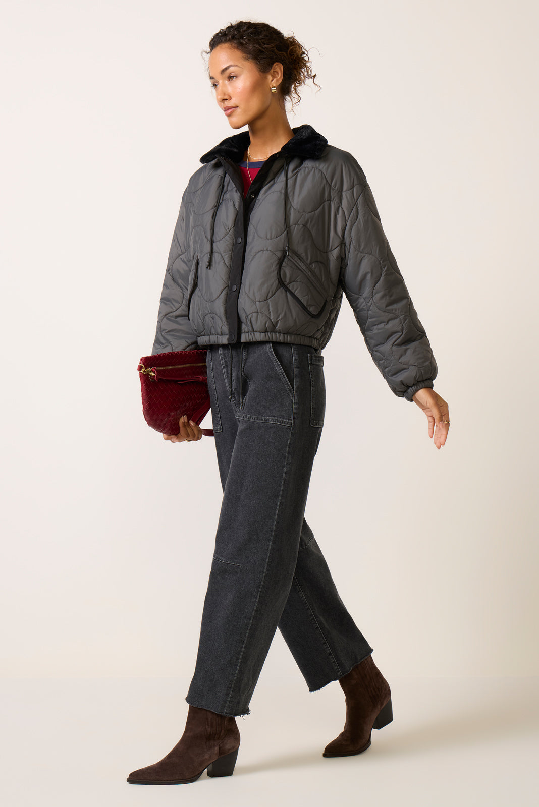 Lara Quilted Fur Trim Jacket