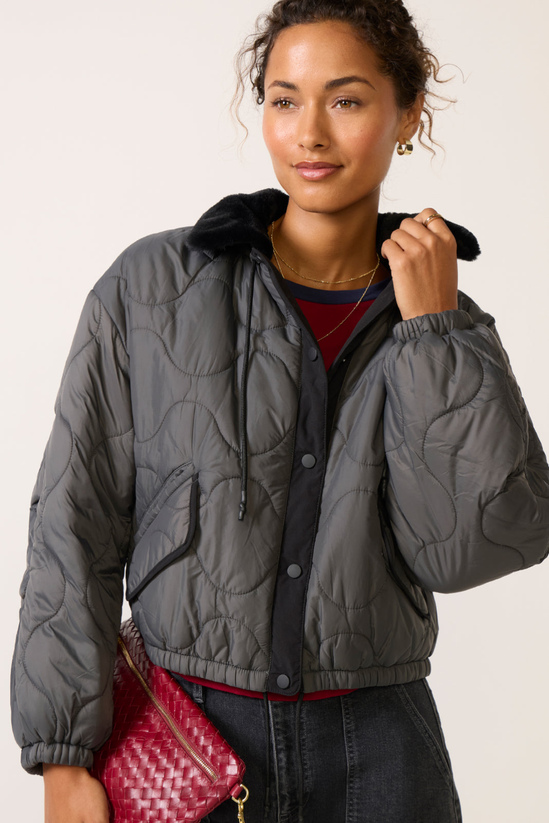 Lara Quilted Fur Trim Jacket