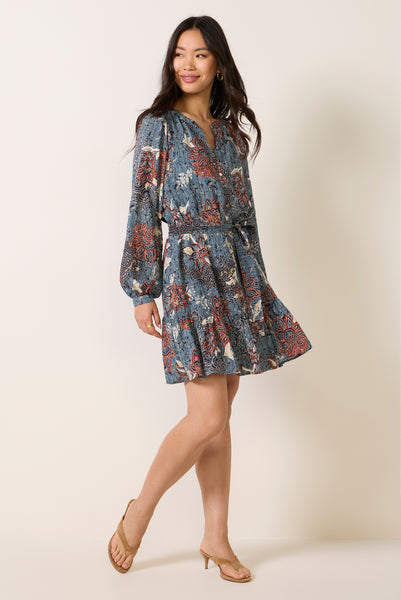 long sleeve belted mini dress SOLSET Women's Mina Dress, Size XL, Navyfloralprint Blue, Cotton Bin-WSH-617 10 Long Cardigan Outfit Size:5.5 Toddler Crafted with precision
