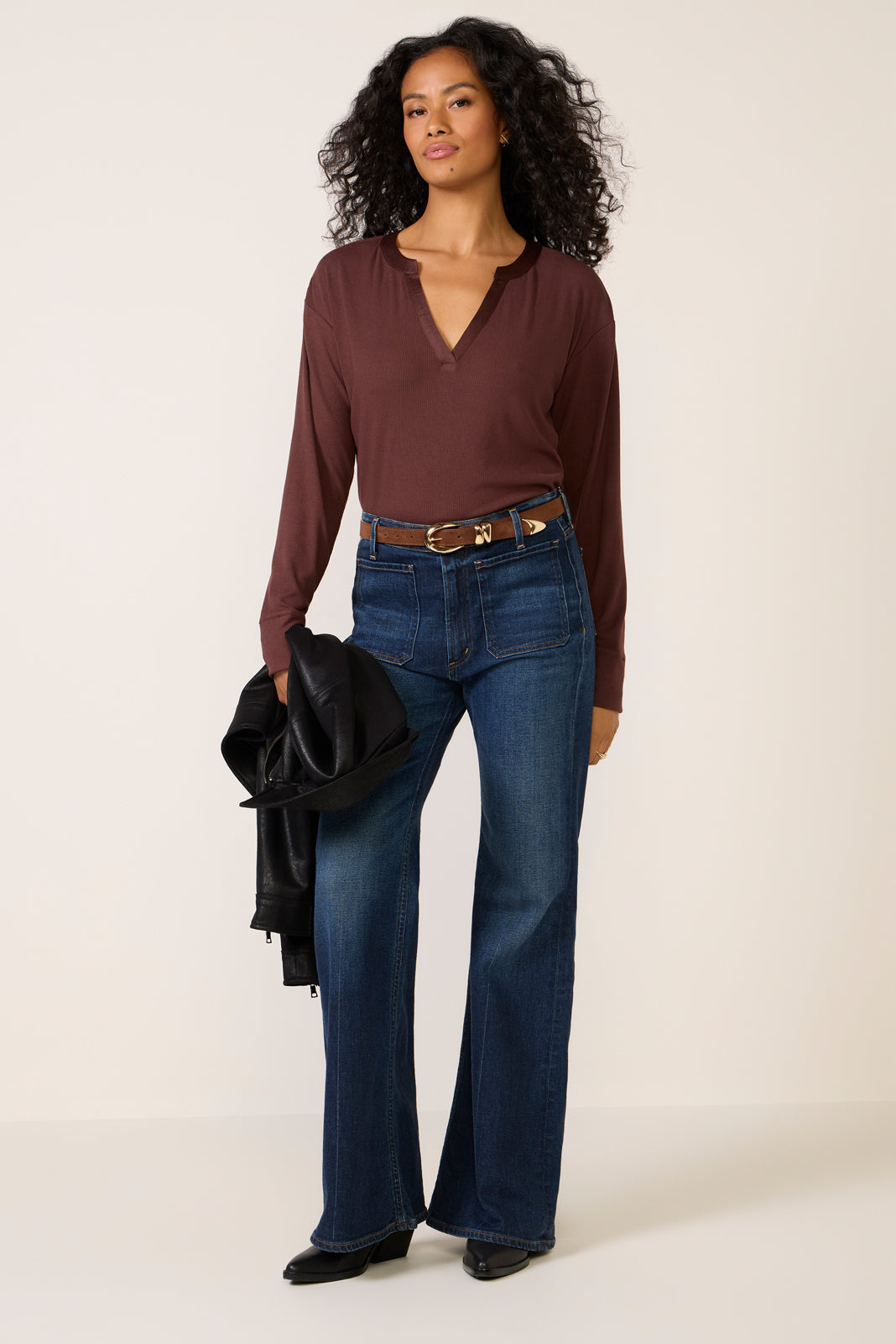 トップス S bicolor layered tops Long Sleeve Navy Layered Top – CLAYTON CLAIRE BOUTIQUE