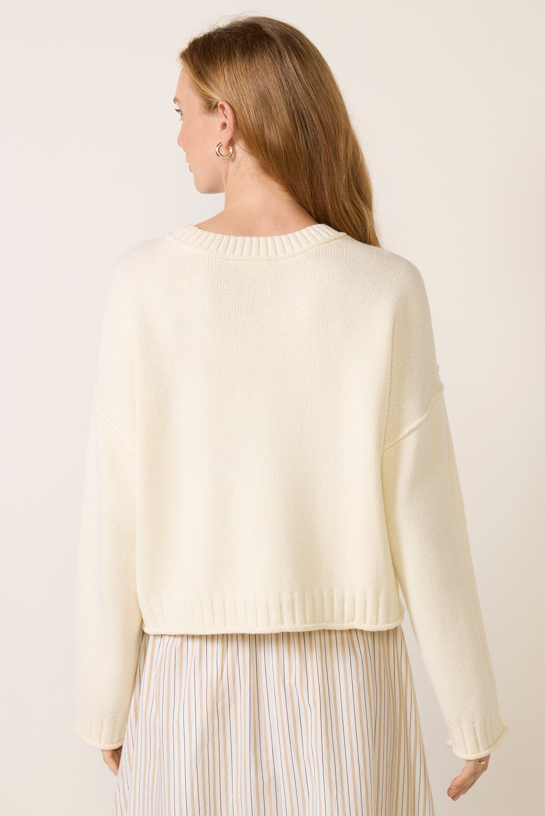 Dakota Rolled Sleeve Crewneck Sweater