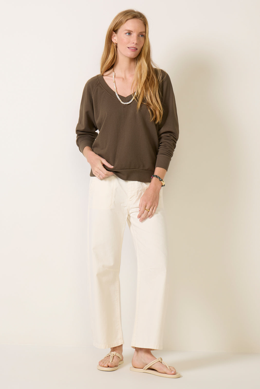 Sinead Relaxed V Neck Sweatshirt