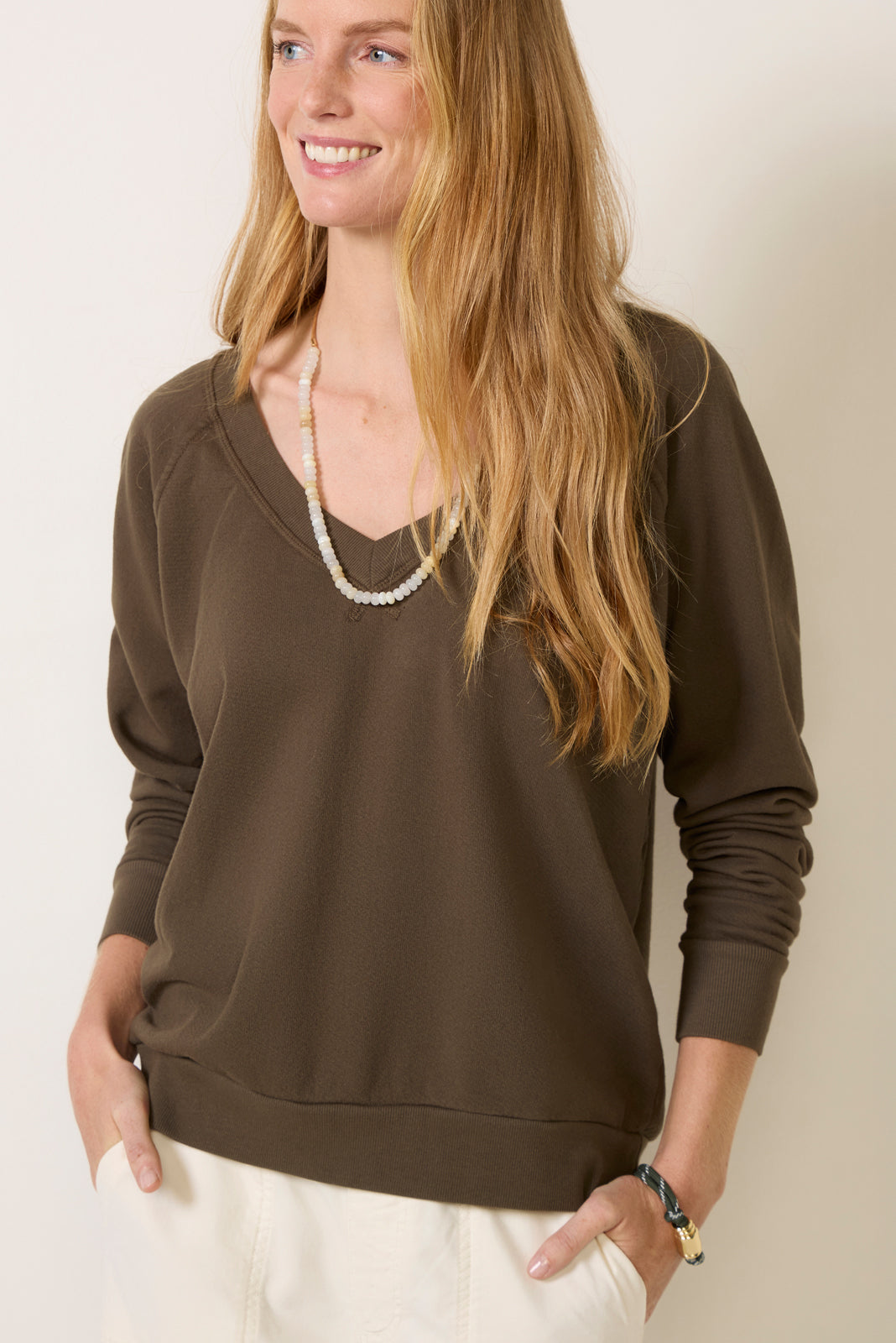 Sinead Relaxed V Neck Sweatshirt