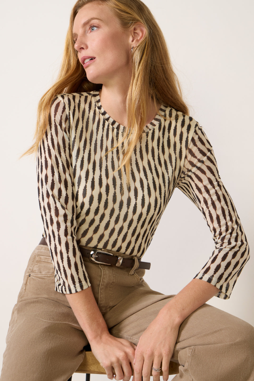 Mesh 3/4 Sleeve Top
