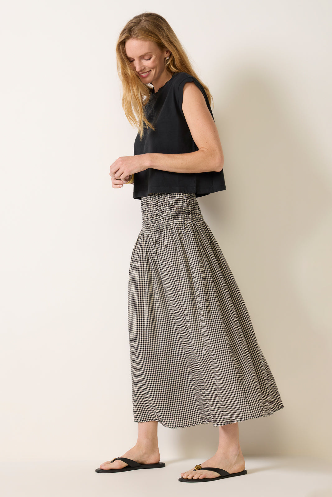 Brooke Gingham Midi Skirt