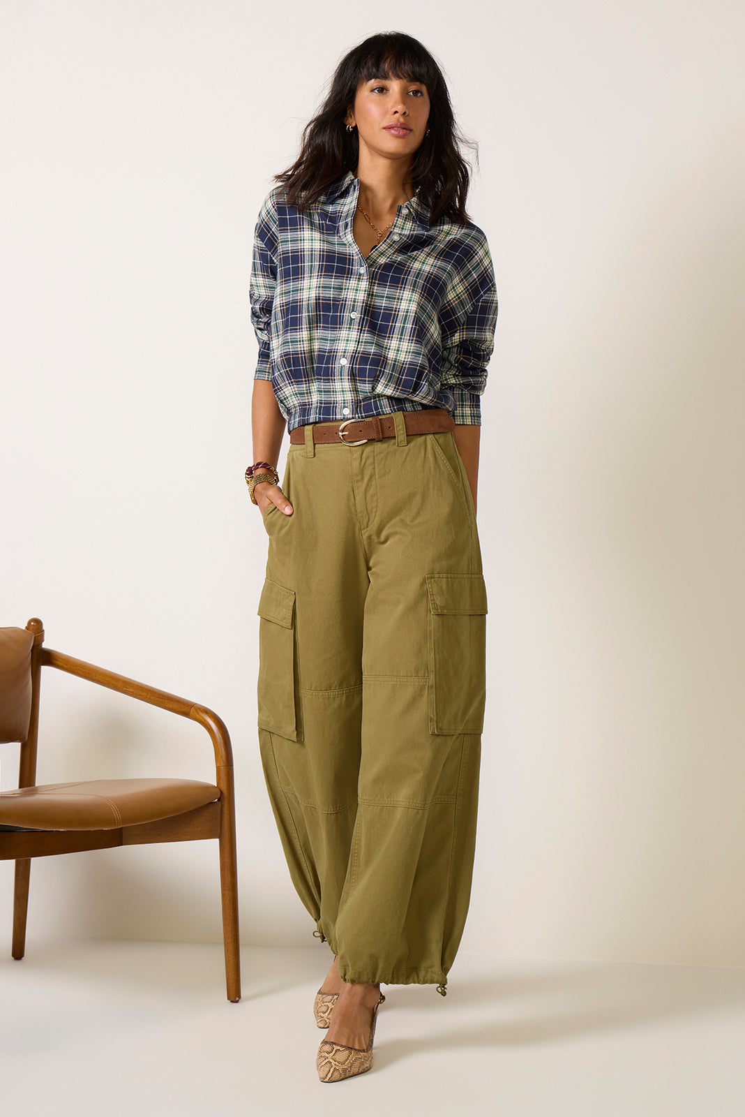 Taya Plaid Bubble Shirt