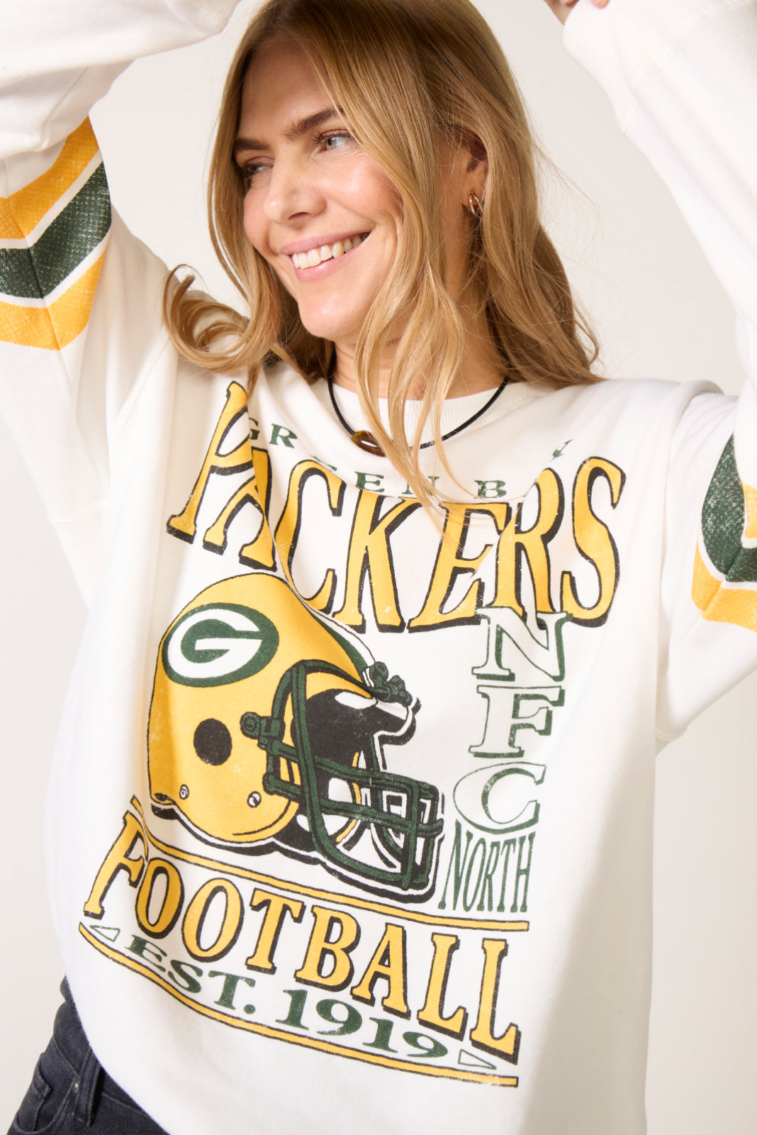Packers Oversized Stripe Sweatshirt