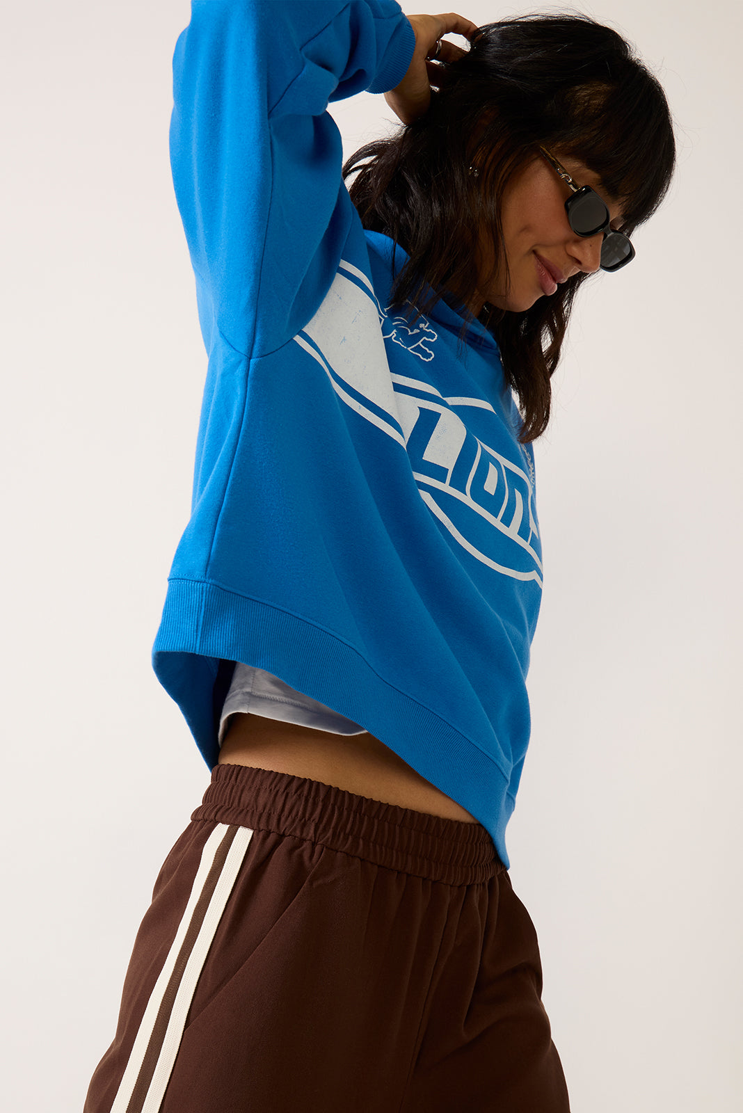Lions Oversized Crop Hoodie