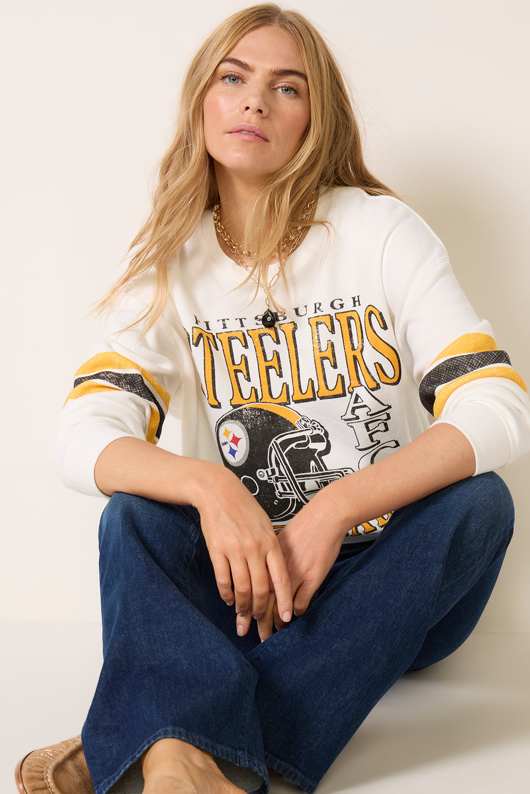 Pittsburgh Steelers Oversized Stripe Sweatshirt