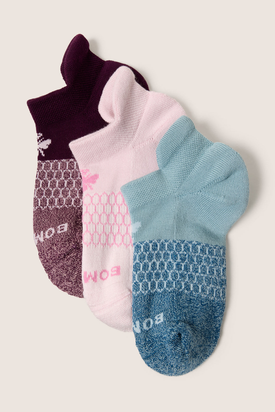 Marl Toe Block Bee Ankle 3-pack