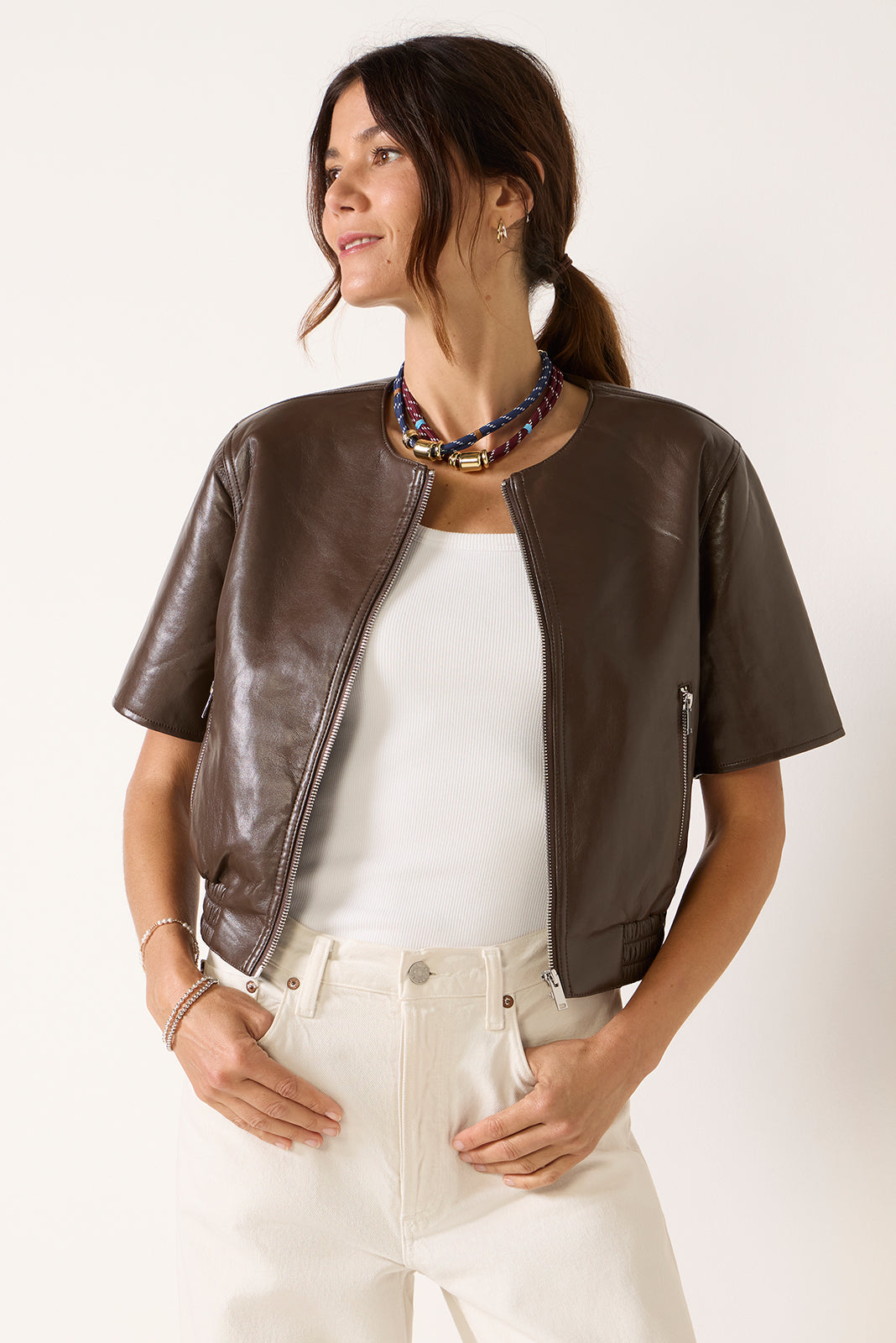 Billie Leather Bomber