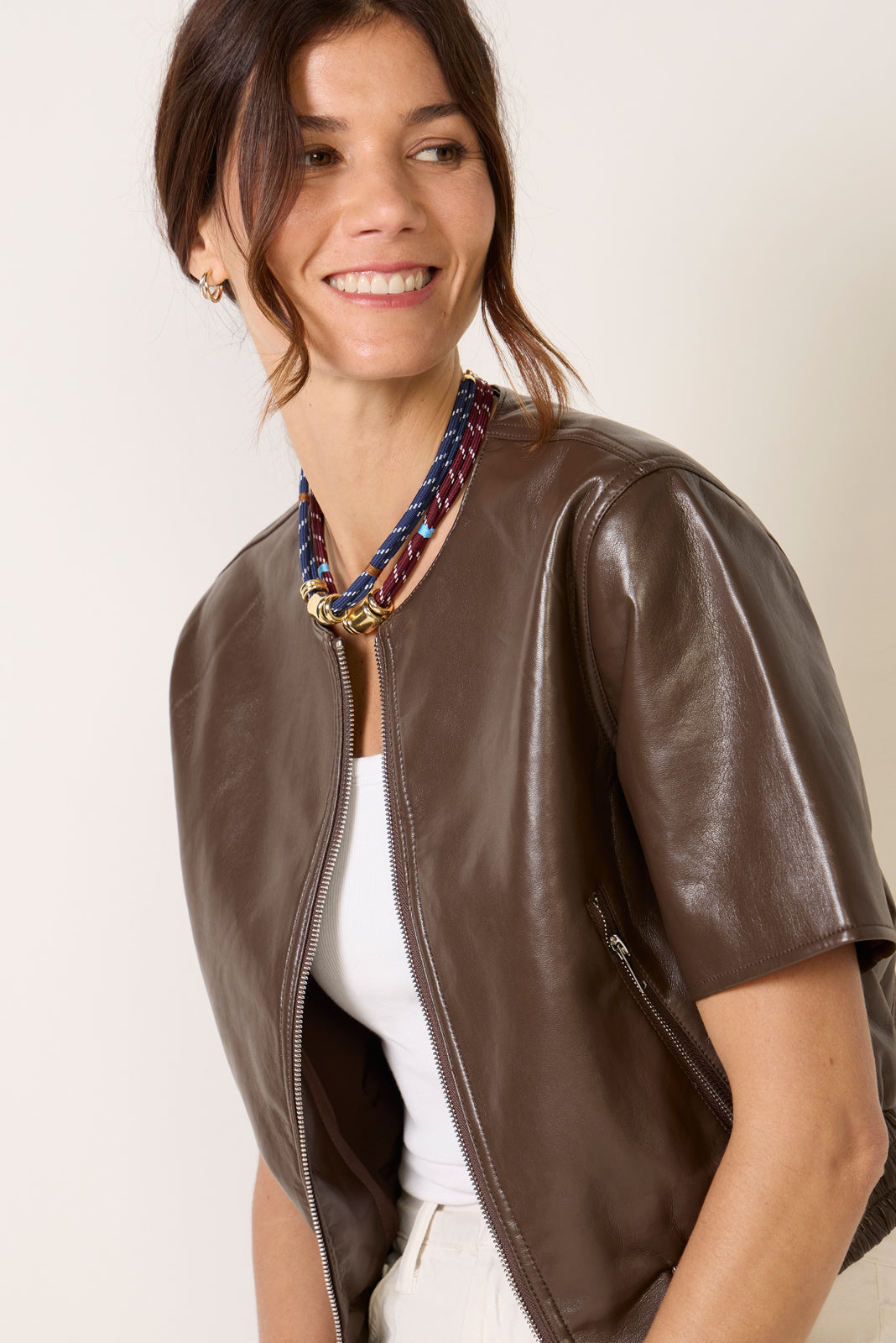 Billie Leather Bomber