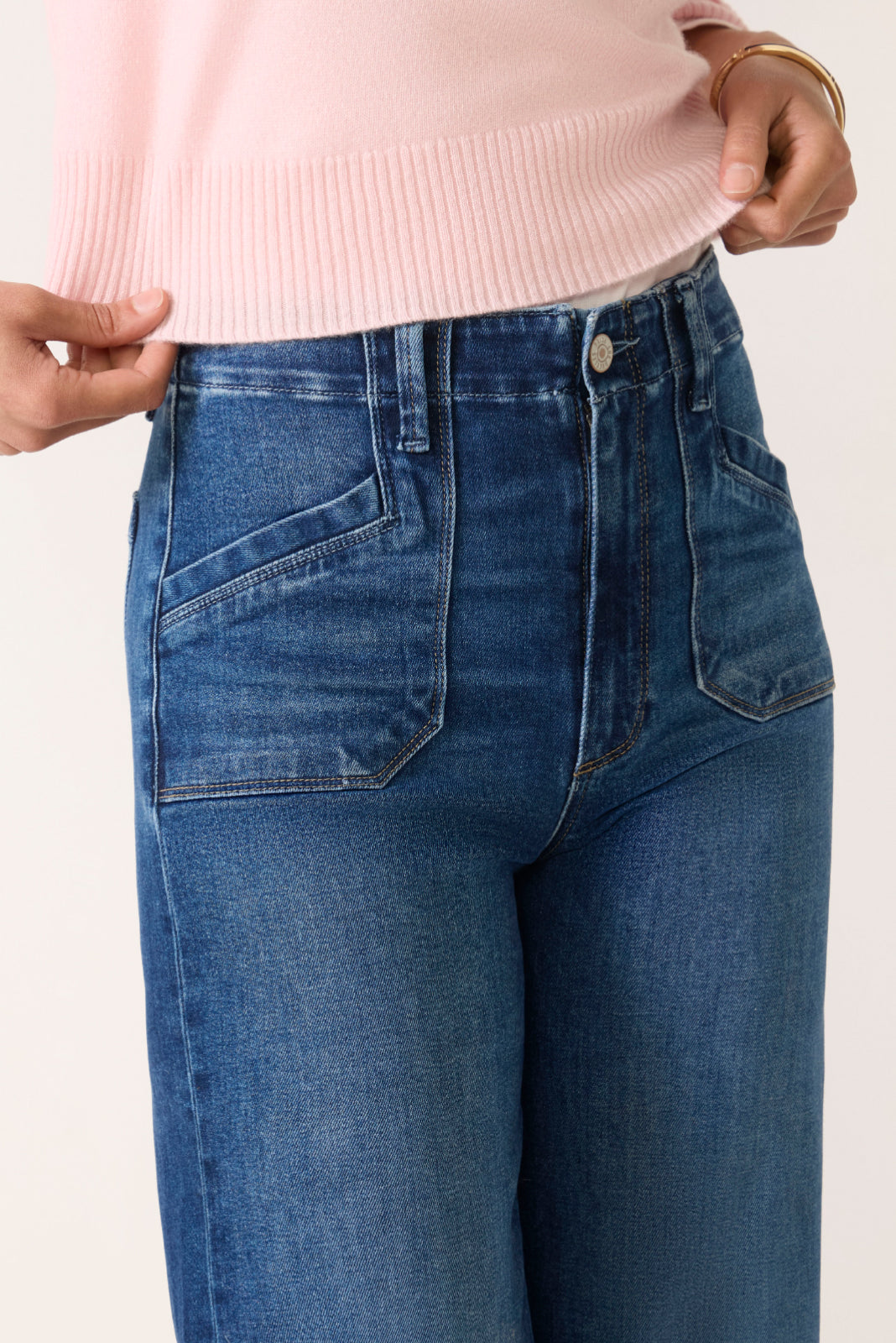 Anessa 31` W/ Welt Utility Pocket Wide Leg Jean