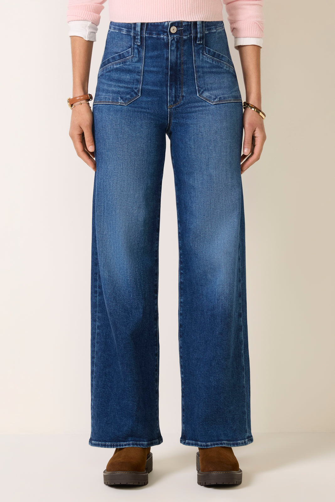 Anessa 31` W/ Welt Utility Pocket Wide Leg Jean