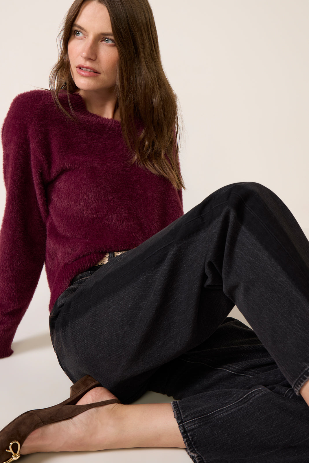 Piper V-neck Eyelash Sweater