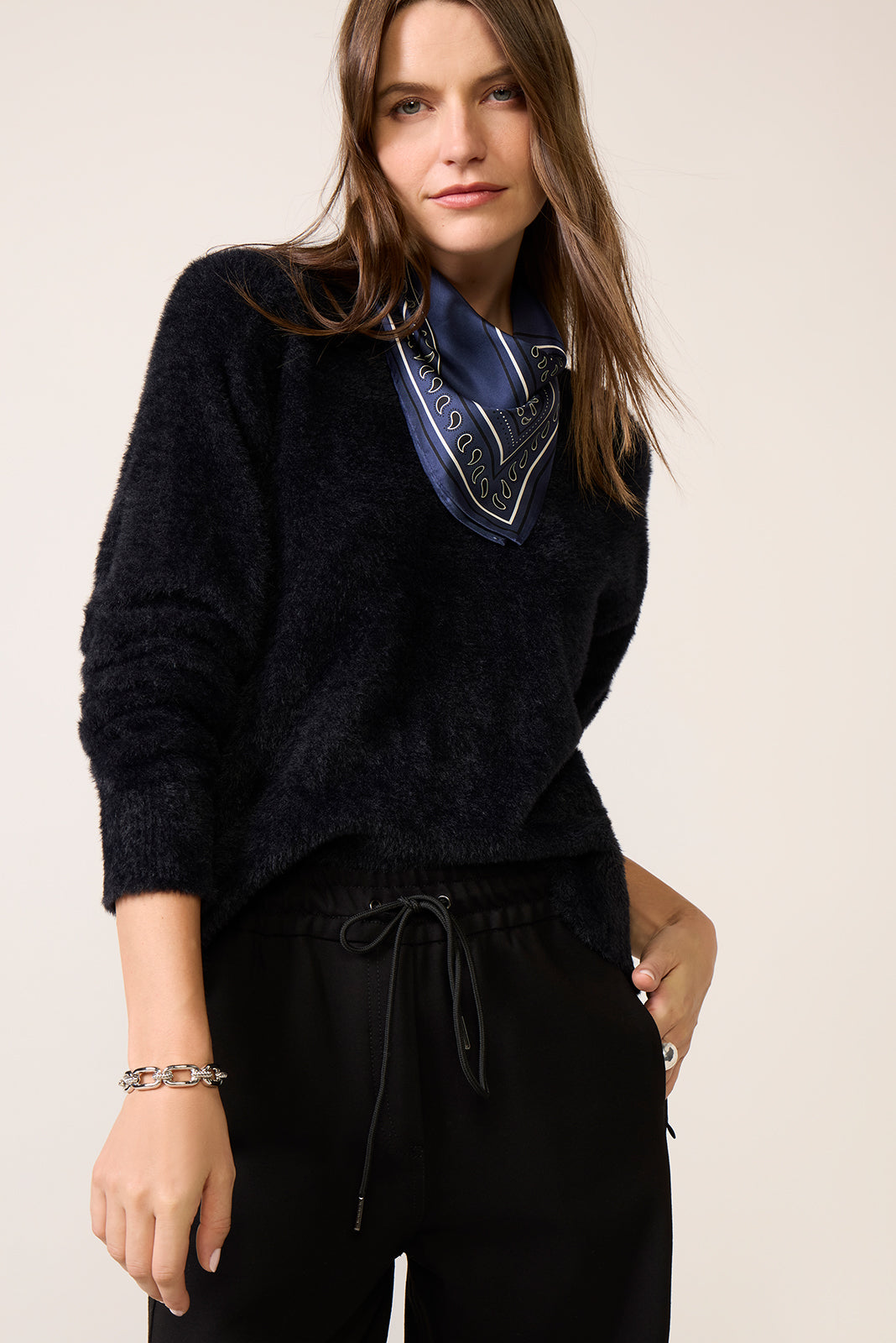 Piper V-neck Eyelash Sweater