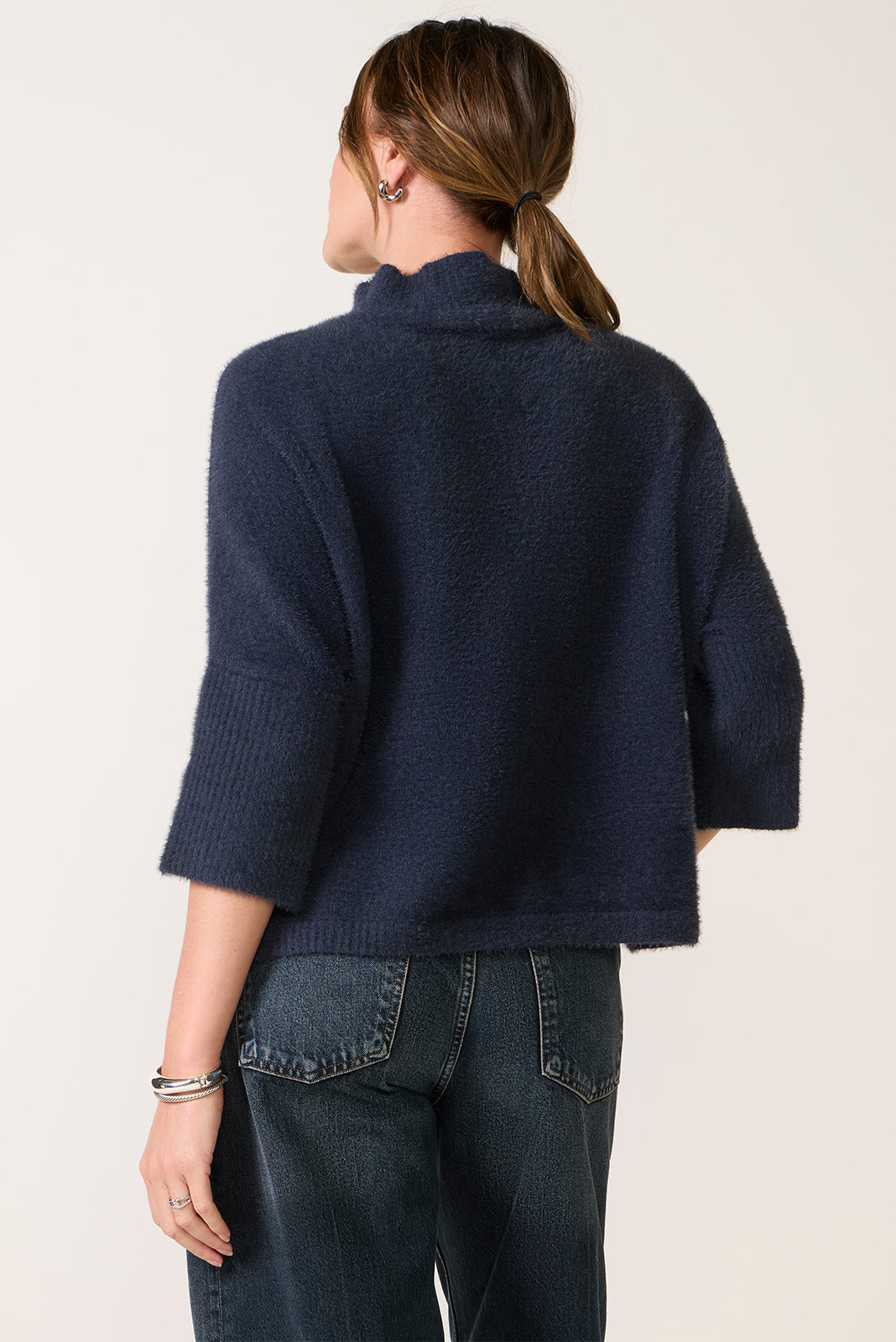 [未使用] MADISON BLUE イレギュラーリブ ニット Liv 3/4 Sleeve Mock Neck