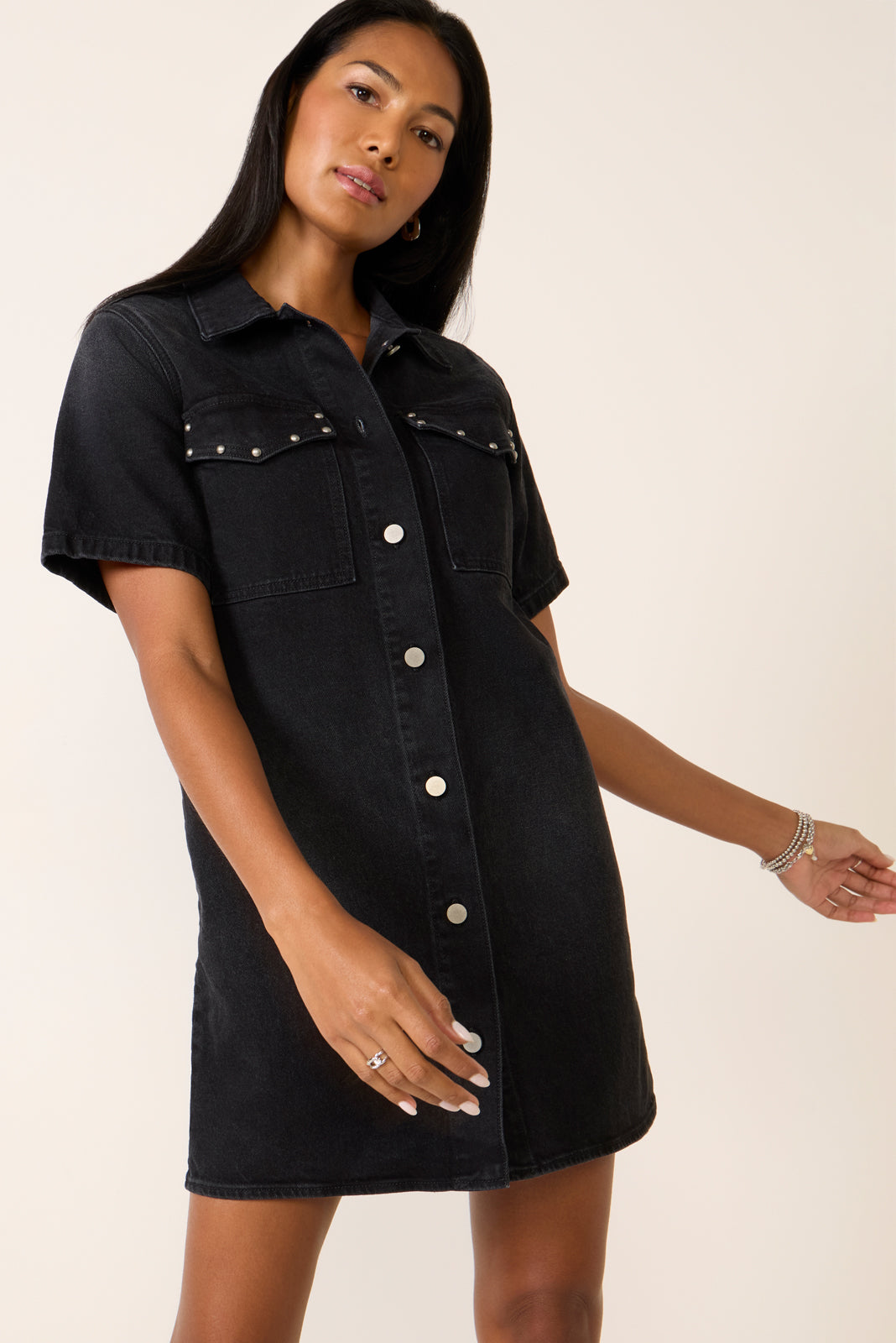 SS Studded Denim Dress