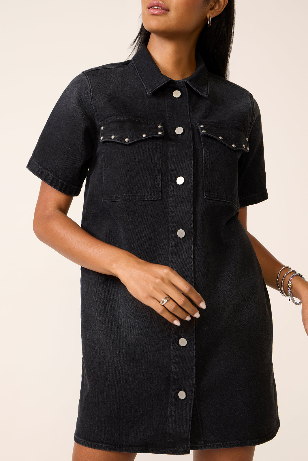 SS Studded Denim Dress