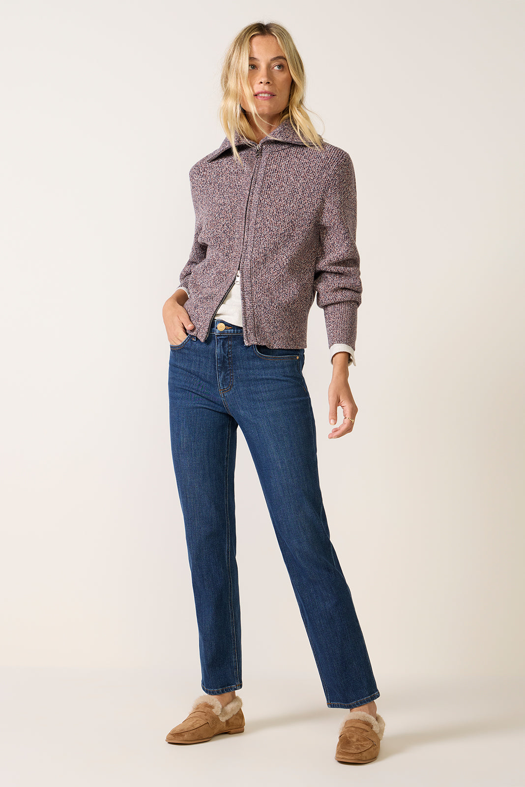 Enrico Zip Through Knit Jacket