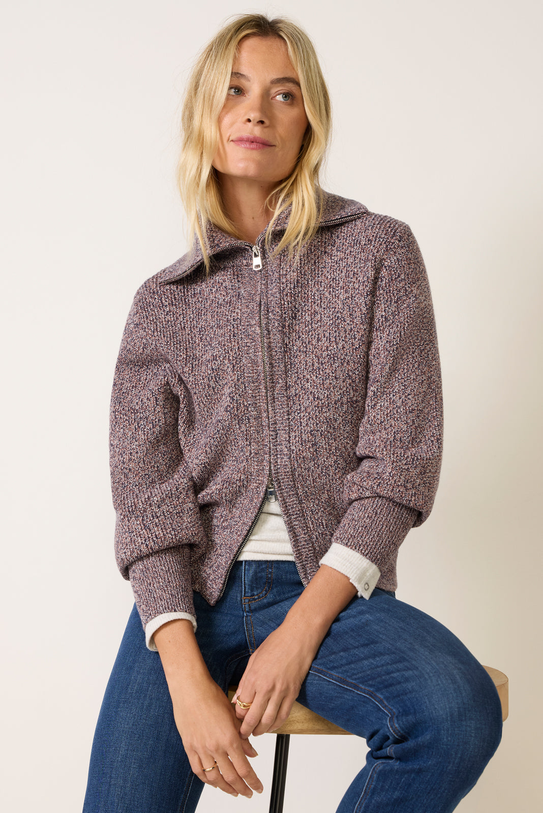 Enrico Zip Through Knit Jacket
