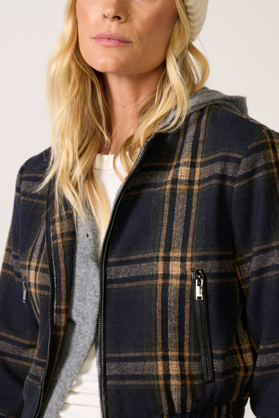 Billie Plaid Bomber