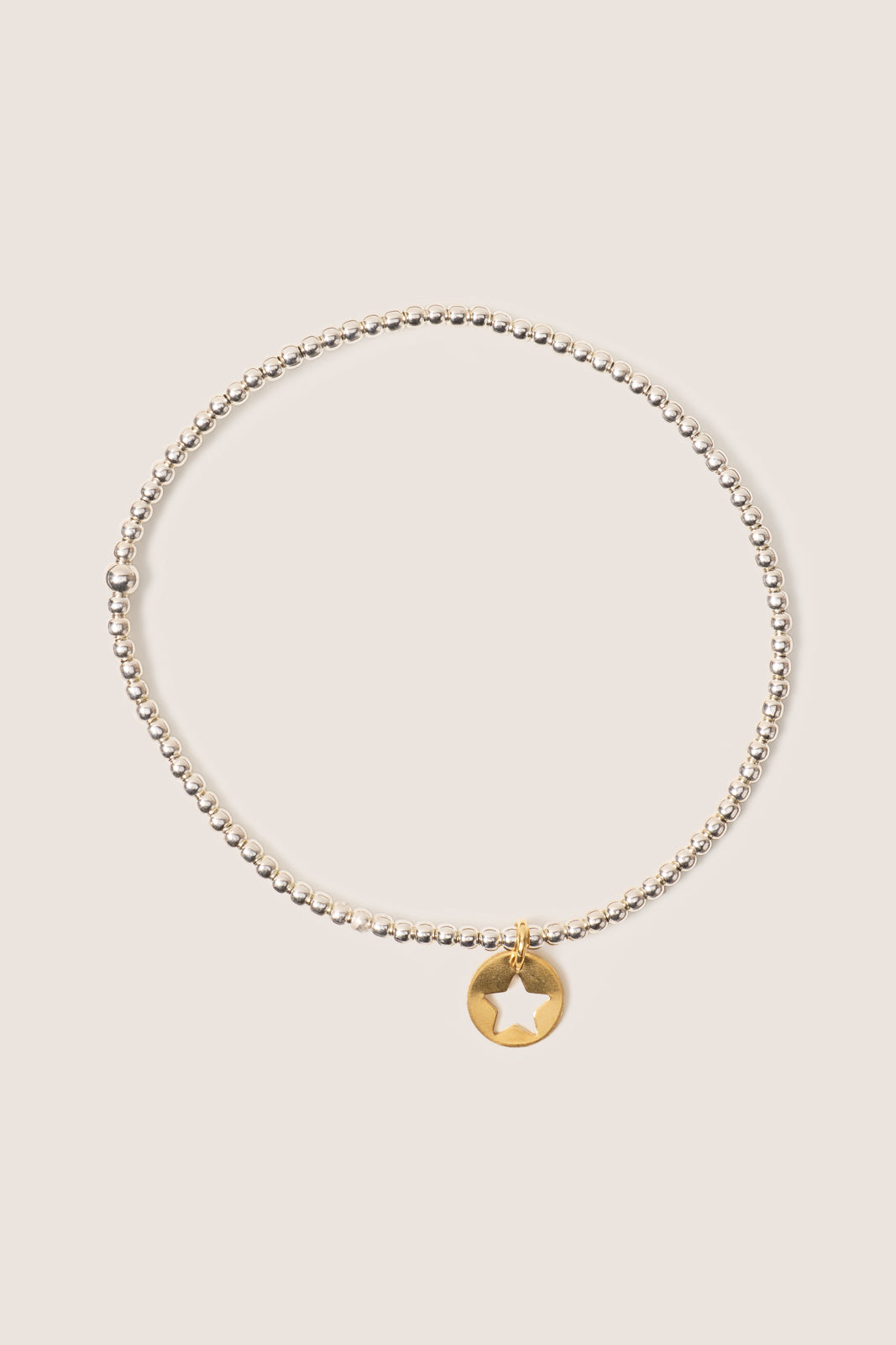Classic Mixed Metal 2mm Bracelet - Star Small Disc