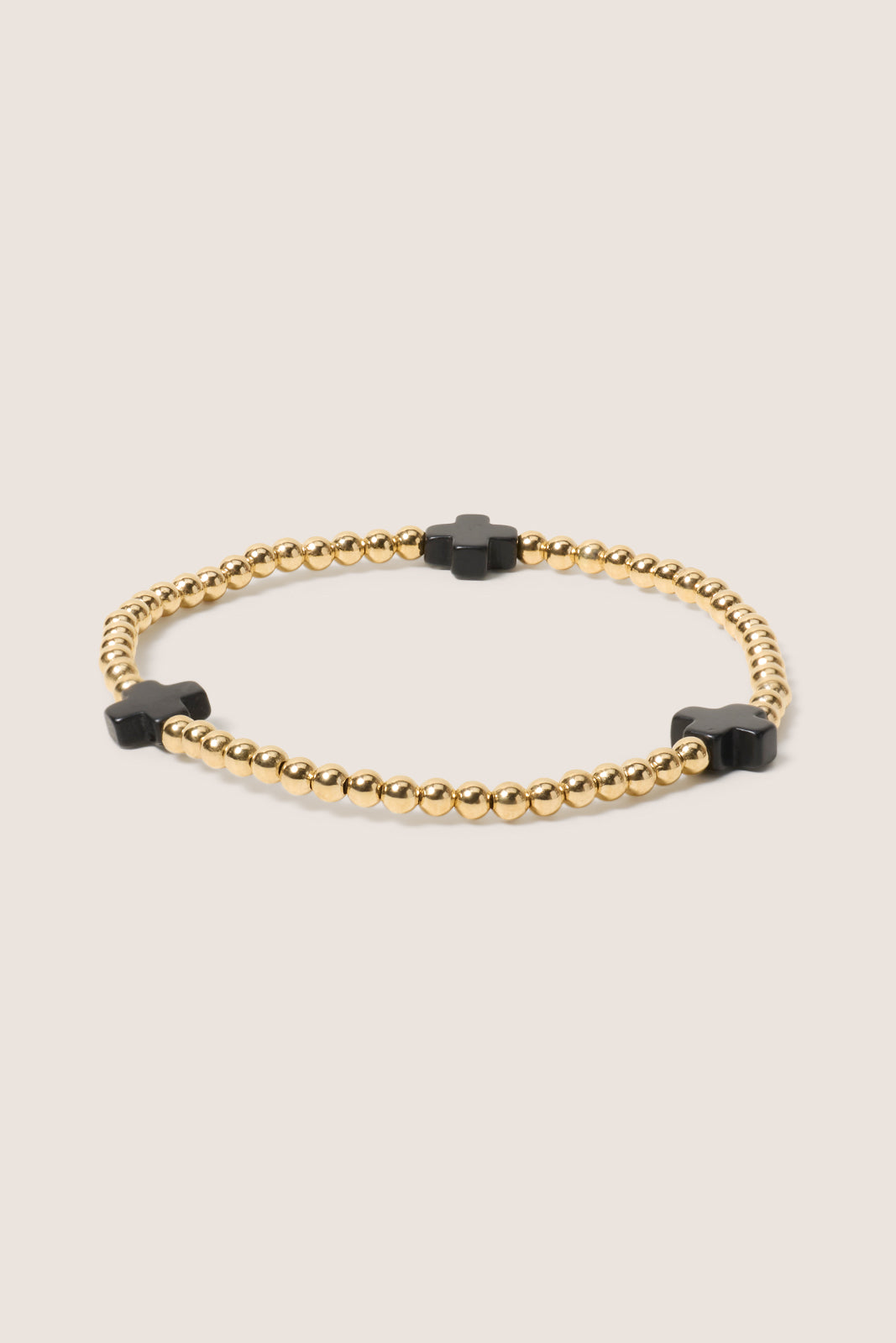 Signature Cross 3mm Gold Bracelet - Mother of Pearl