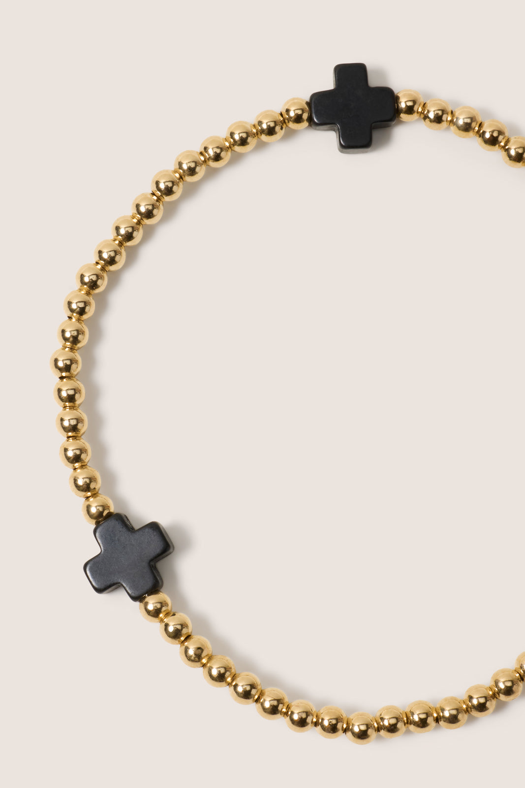 Signature Cross 3mm Gold Bracelet - Mother of Pearl