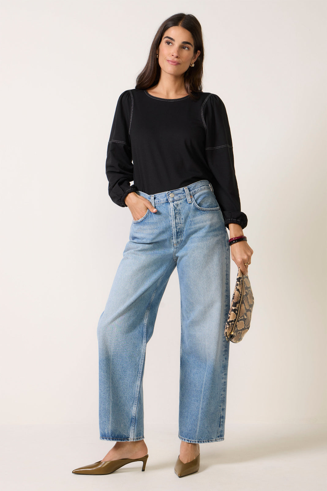 Memphis Contrast Topstitch Top