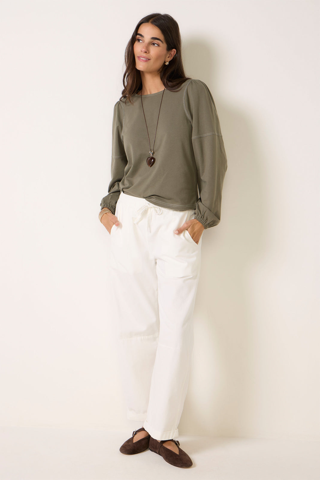 Memphis Contrast Topstitch Top