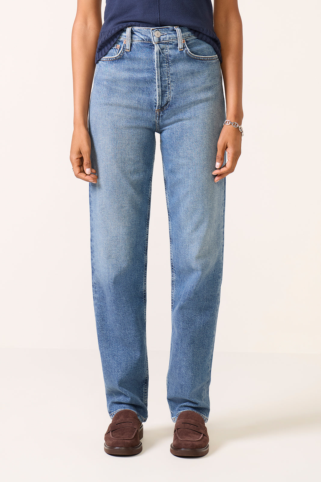 90s Pinch Waist Long Straight Jean