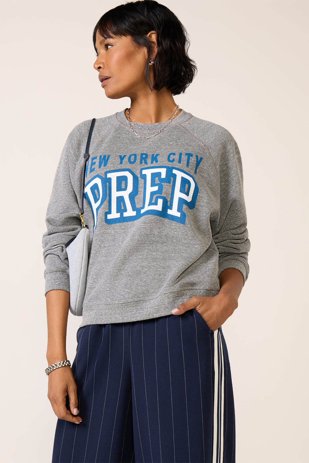 NYC Prep Raglan Crew Sweatshirt