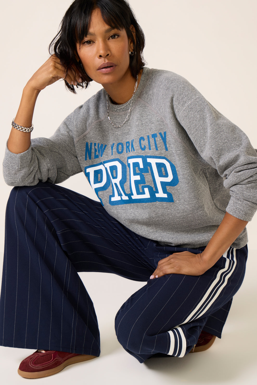 NYC Prep Raglan Crew Sweatshirt