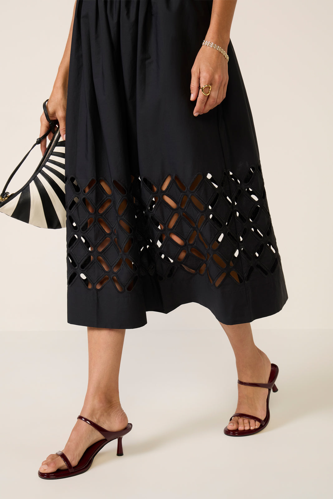 Nadya Cutout Mixed Media Dress