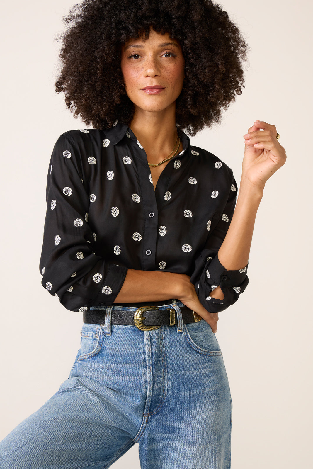 Paisley Embroidered Shirt