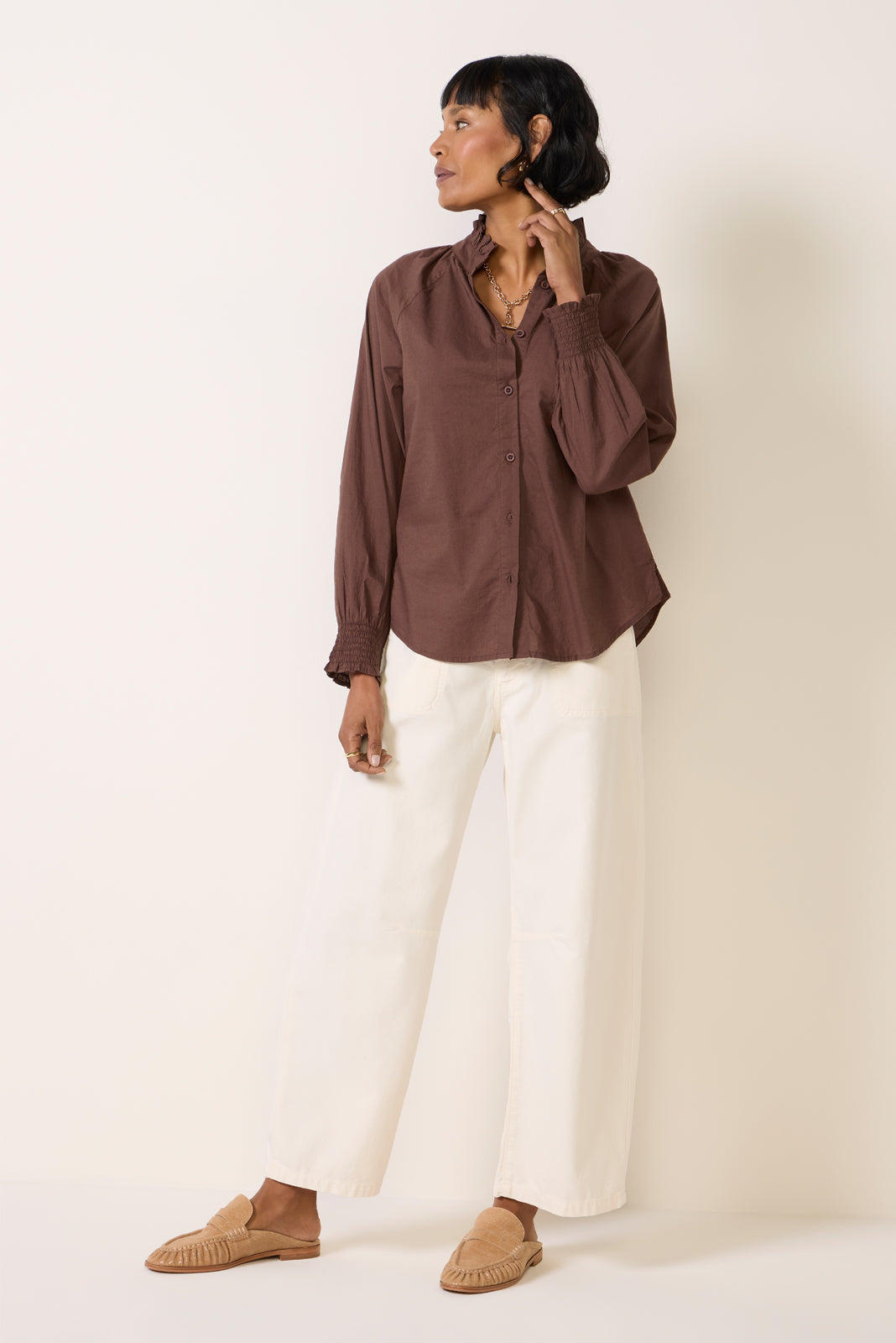 Ruffle Neck Shirt