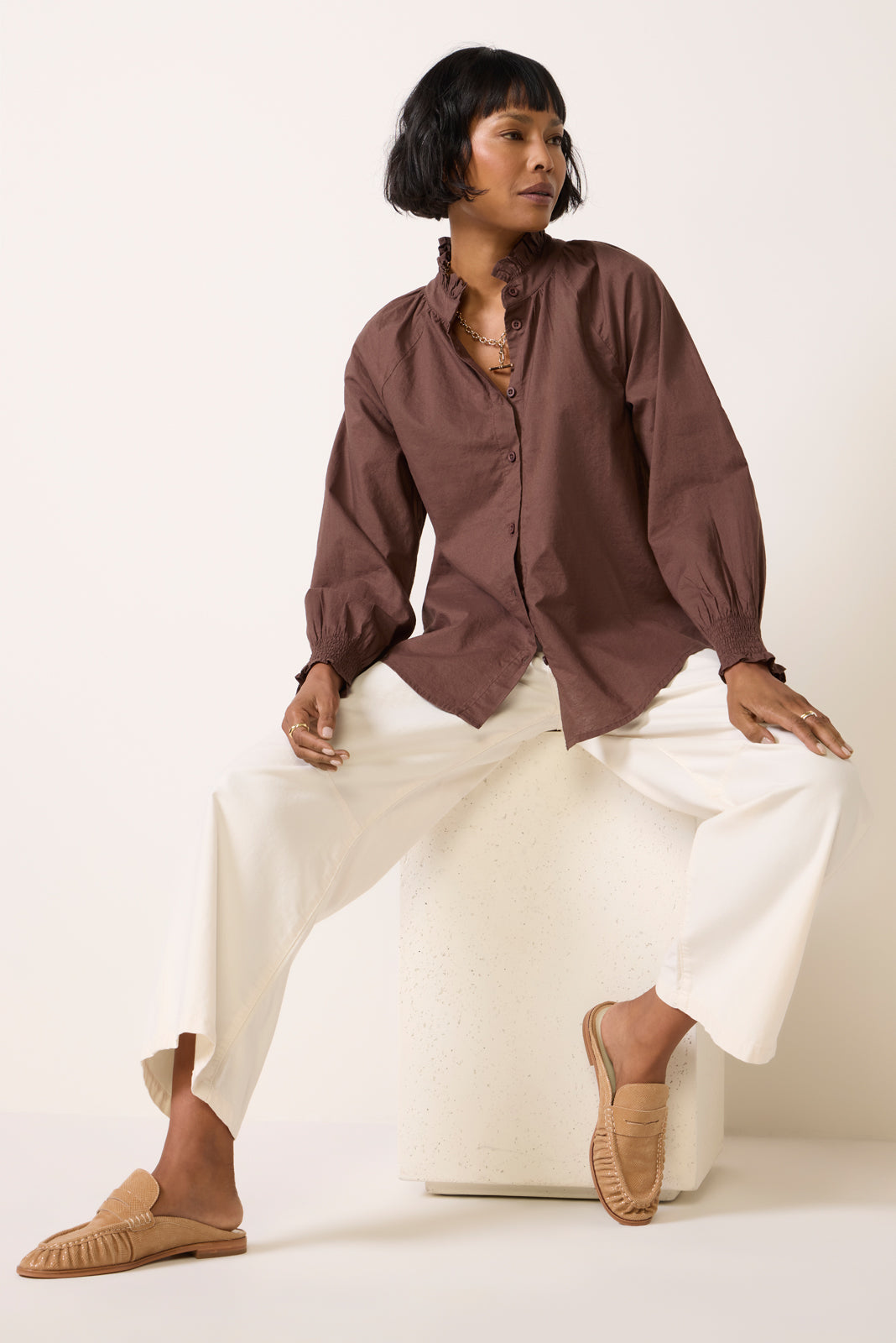 Ruffle Neck Shirt