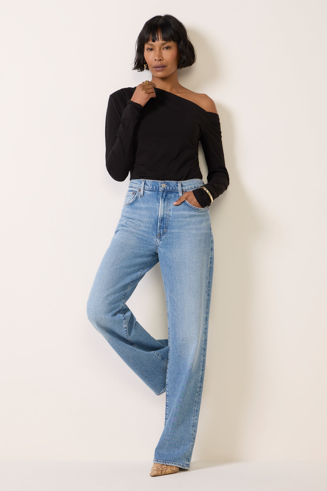 Off Shoulder Asymmetrical Gathered Top