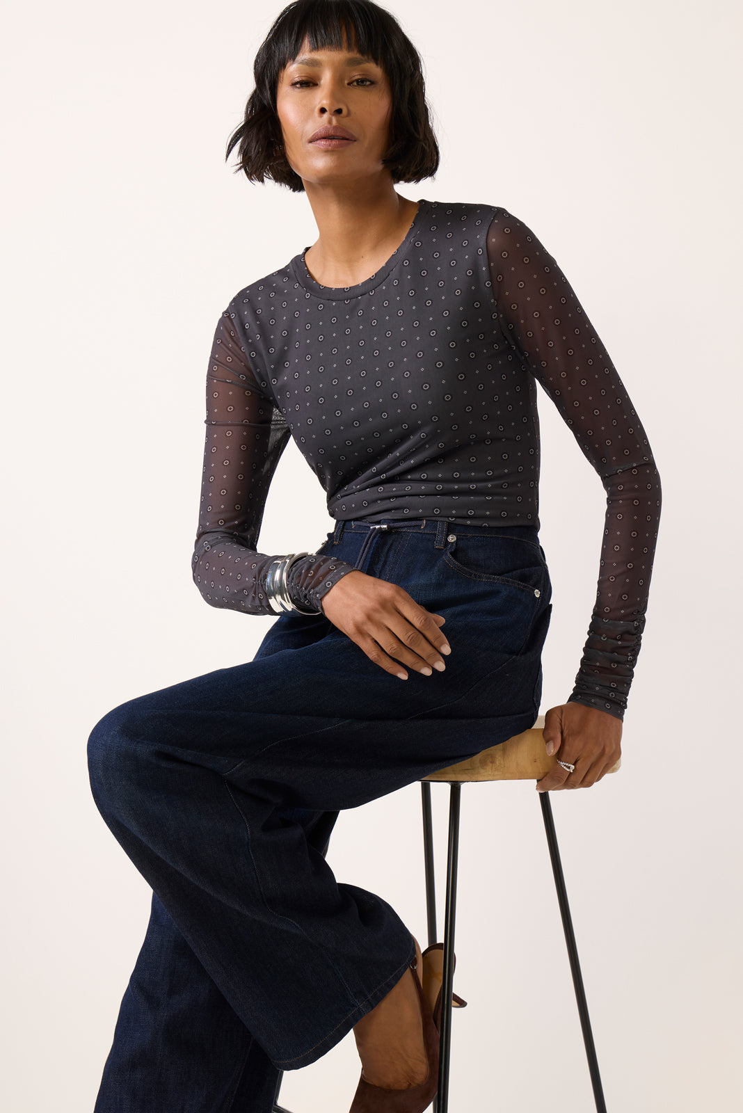 Jovie Mesh Knit Top