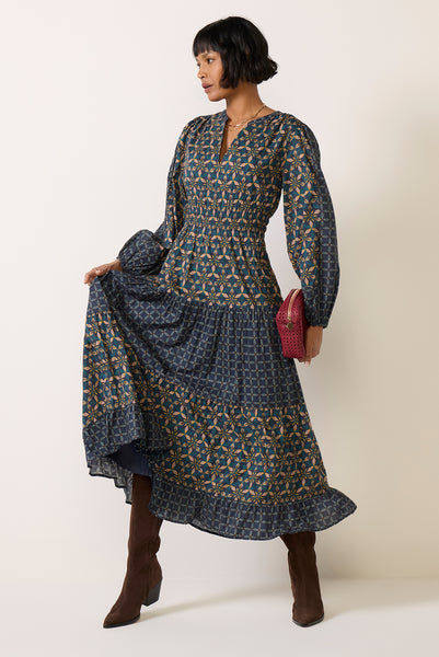 evereve dresses Navykaleidoscope / L dress soft knit and smocking at the Ladivine WL031 Lace Corset Suggested Age:12-18M