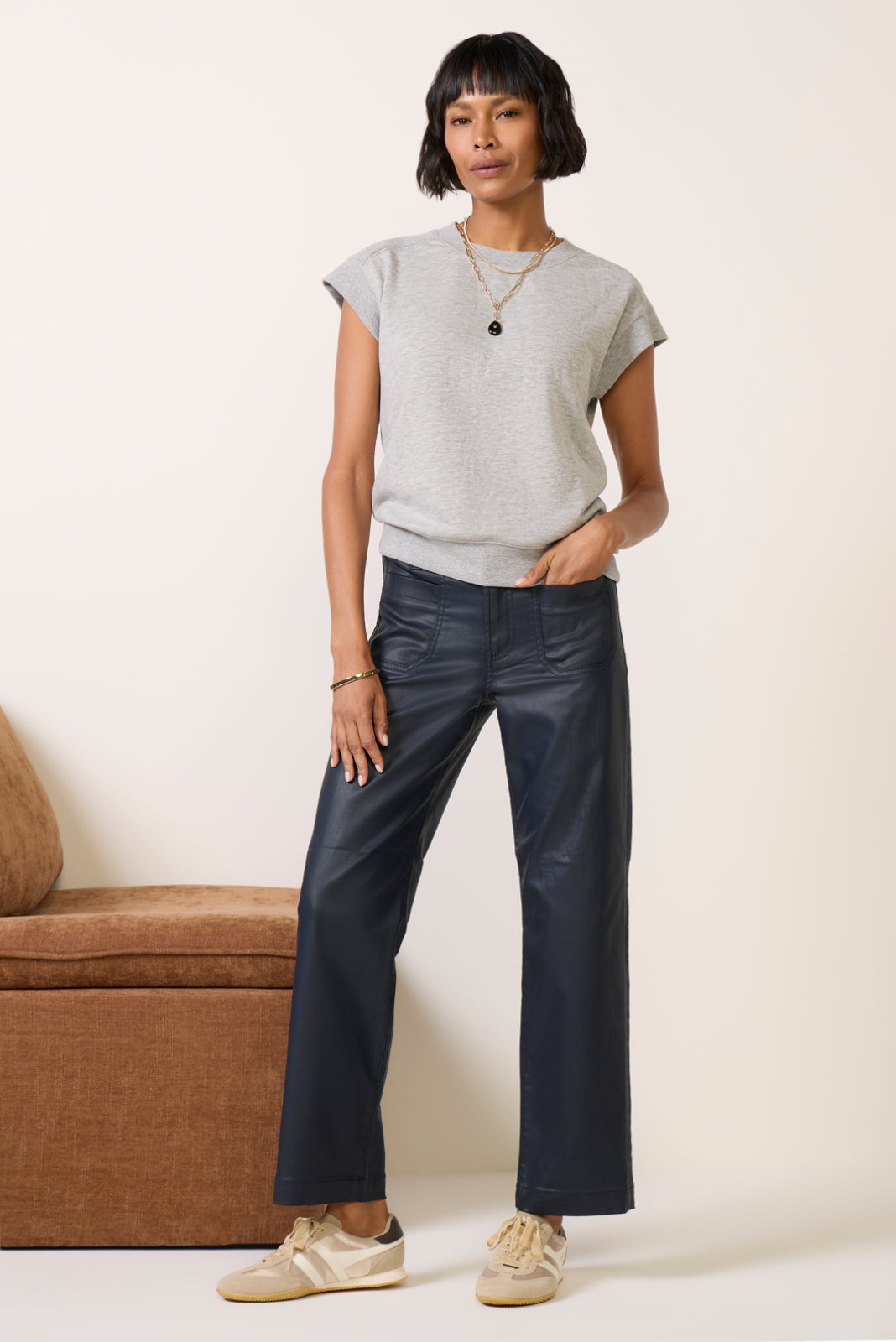 Avery Coated Straight Leg Pant