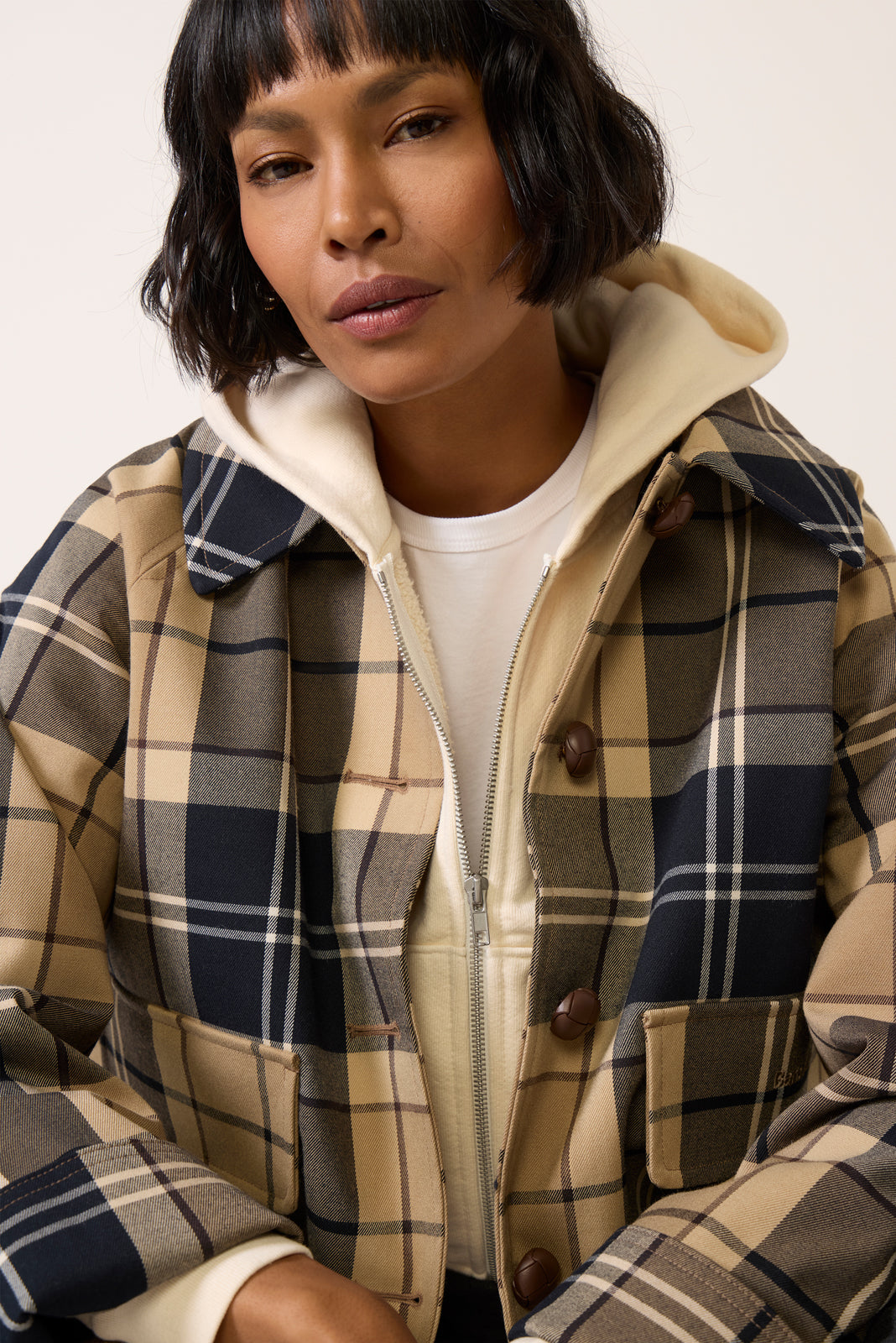 Delilah Checked Showerproof Jacket
