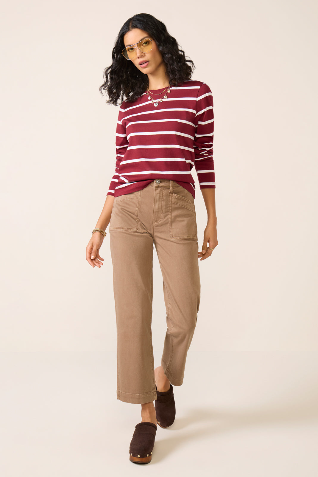 Ever Perfect Long Sleeve Stripe Tee