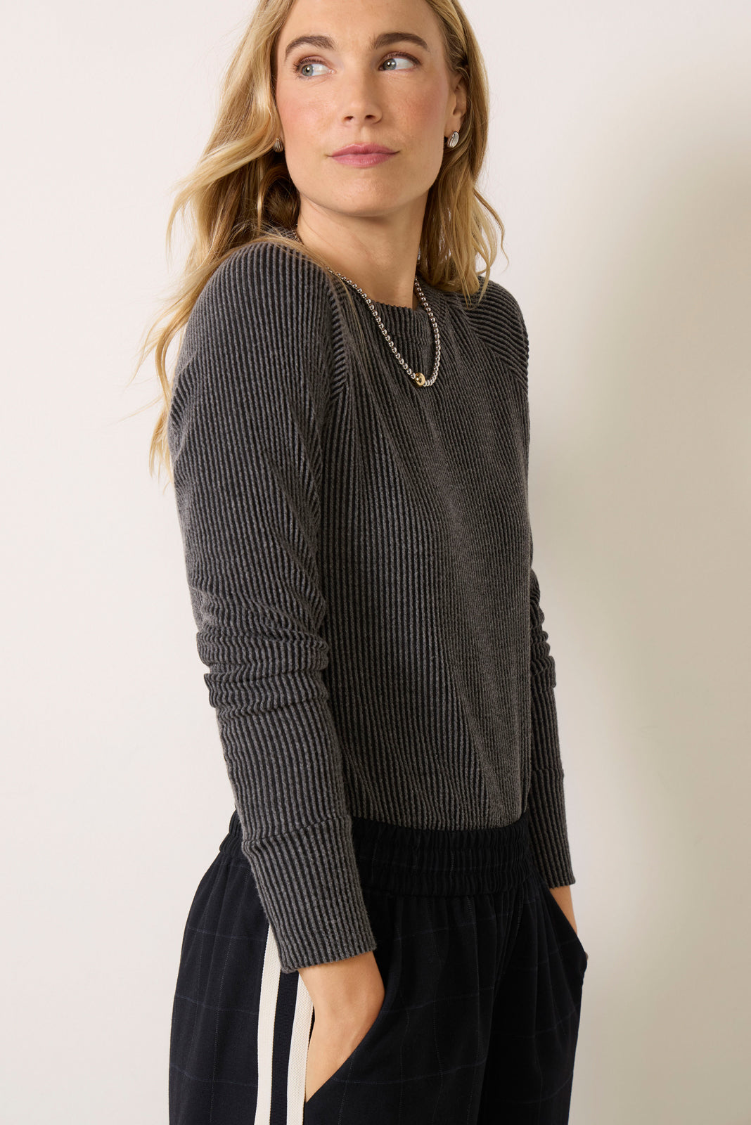 Perry Raglan Washed Rib Top