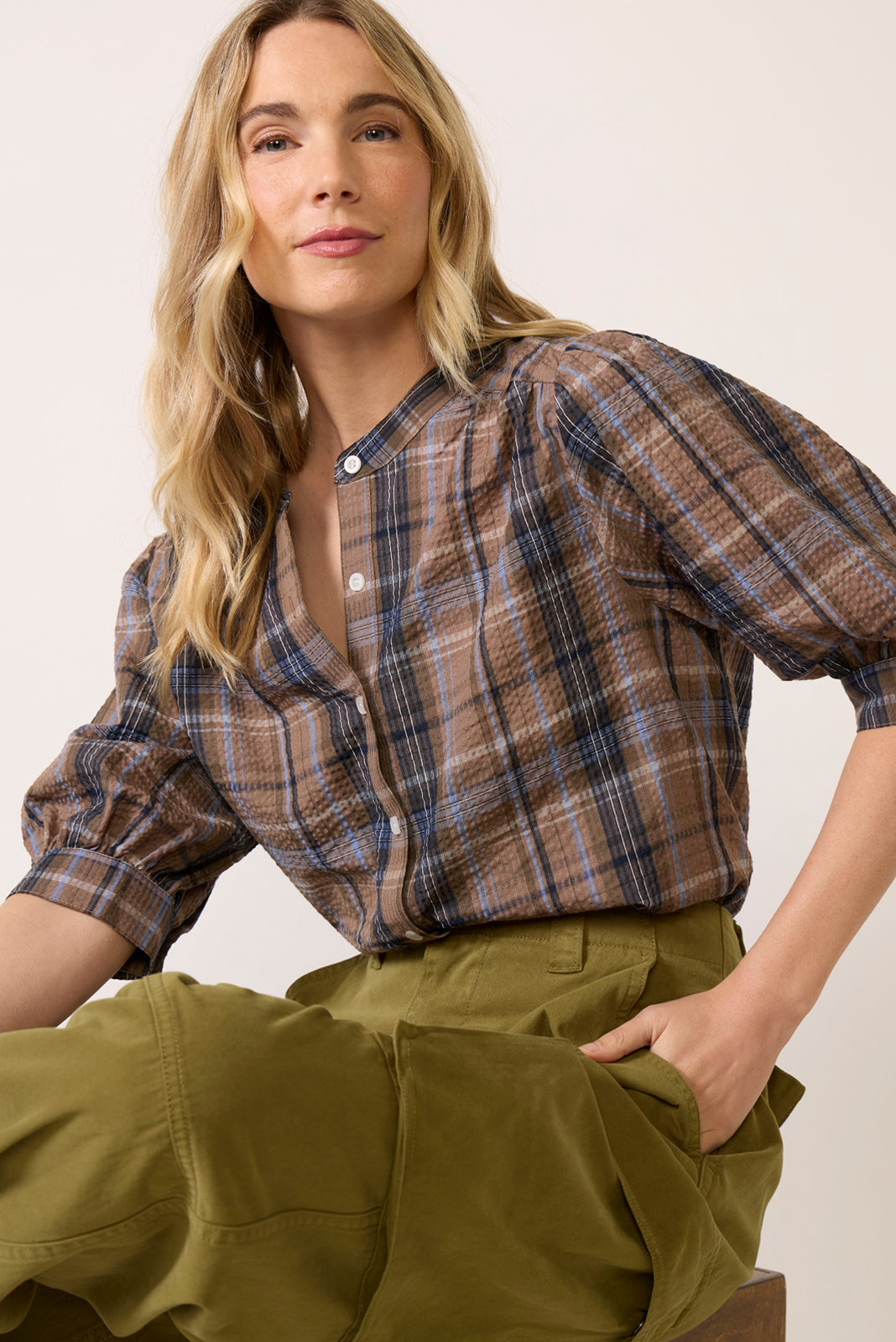 Whitney Plaid Blouse